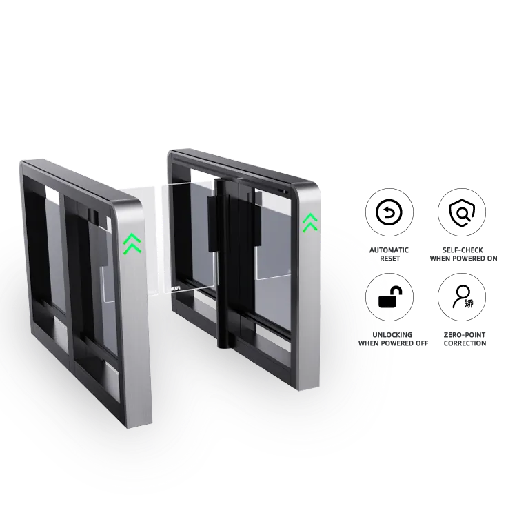imgi_11_4d058194-1dc4-41f0-82e1-cd0b747d4981 FUJICA FJC-Z2318 swing gate black frame glass wing pedestrian turnstile product image