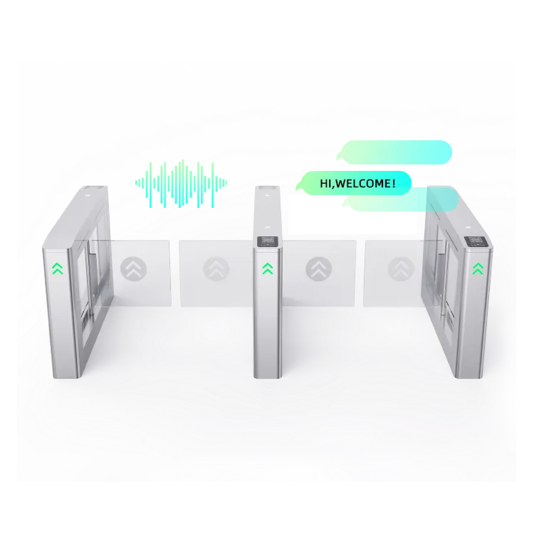 FUJICA flap gate swing barrier pedestrian access control transparent wing gate