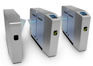 FUJICA flap gate pedestrian turnstile stainless steel with face recognition access control product image