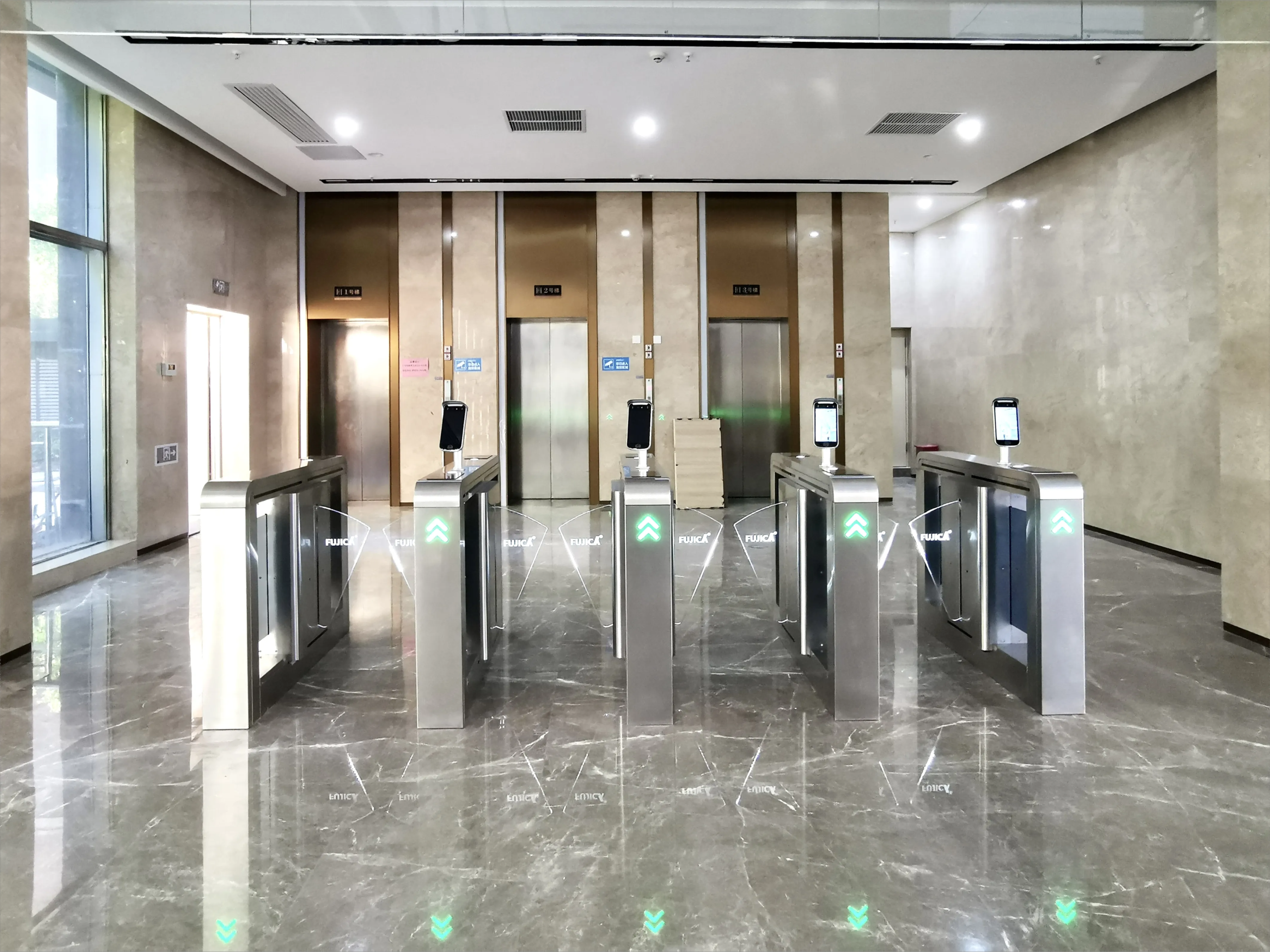 FUJICA FJC-Z2318 swing gate stainless steel pedestrian turnstile access control product image