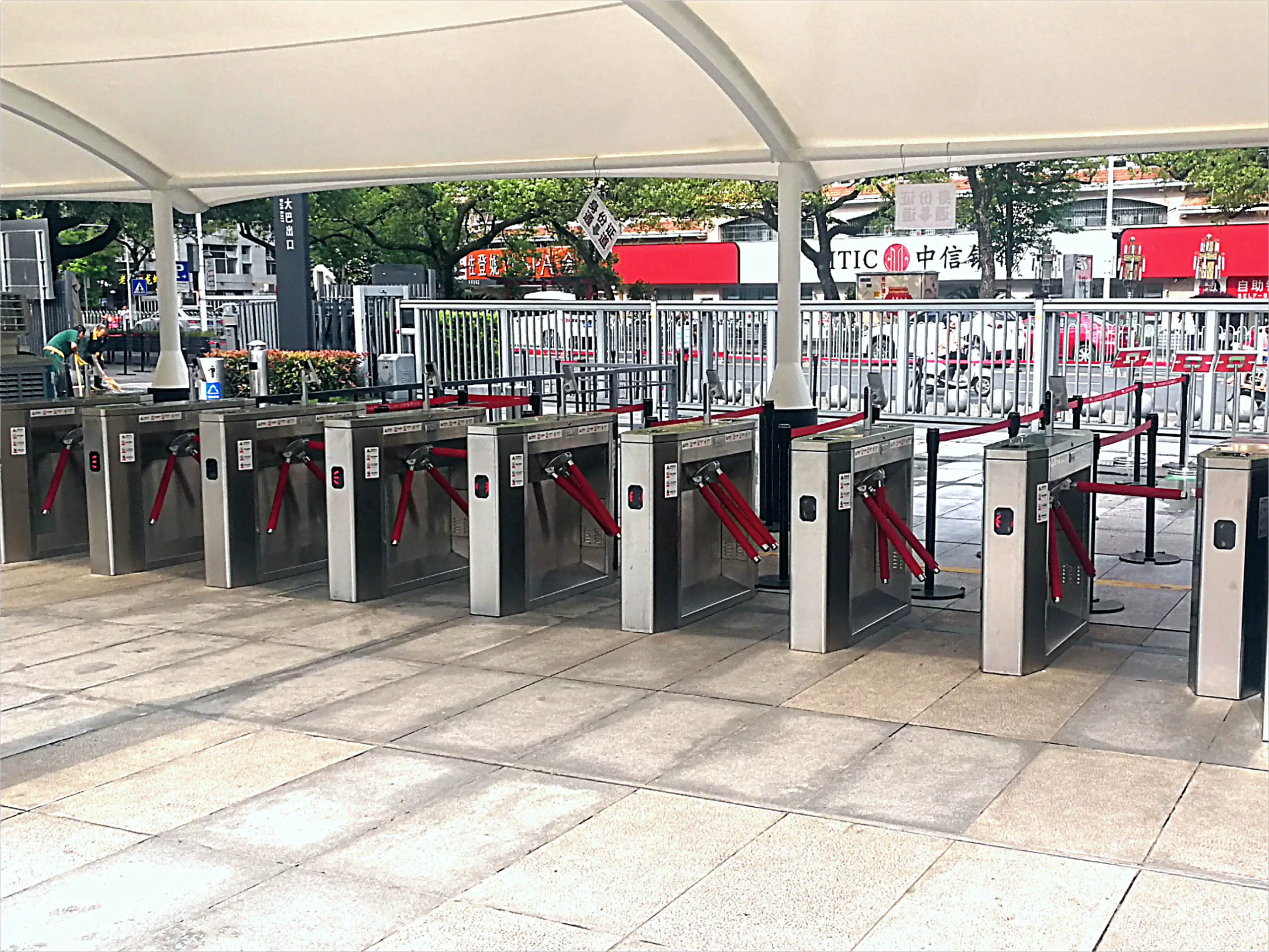 FUJICA tripod turnstile pedestrian access control gate stainless steel product image