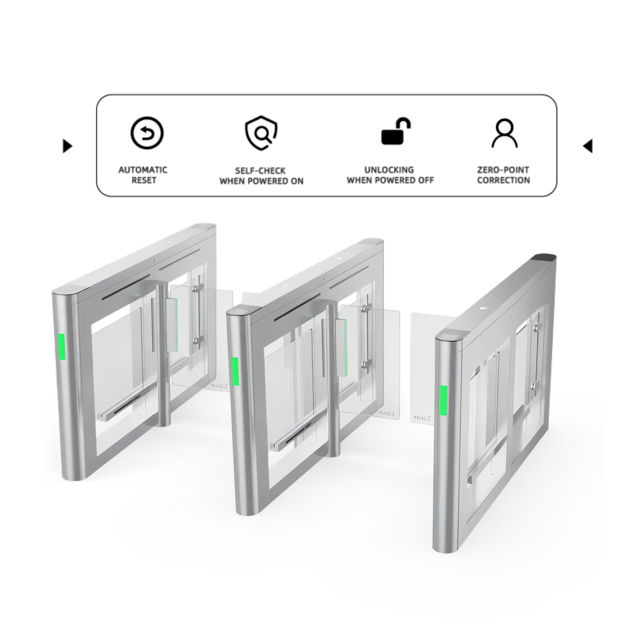 imgi_5_3e1f598e-efd5-4875-916e-5bb6a39c71b9 FUJICA FJC-Z2358GB swing gate automatic reset self-check pedestrian turnstile product image