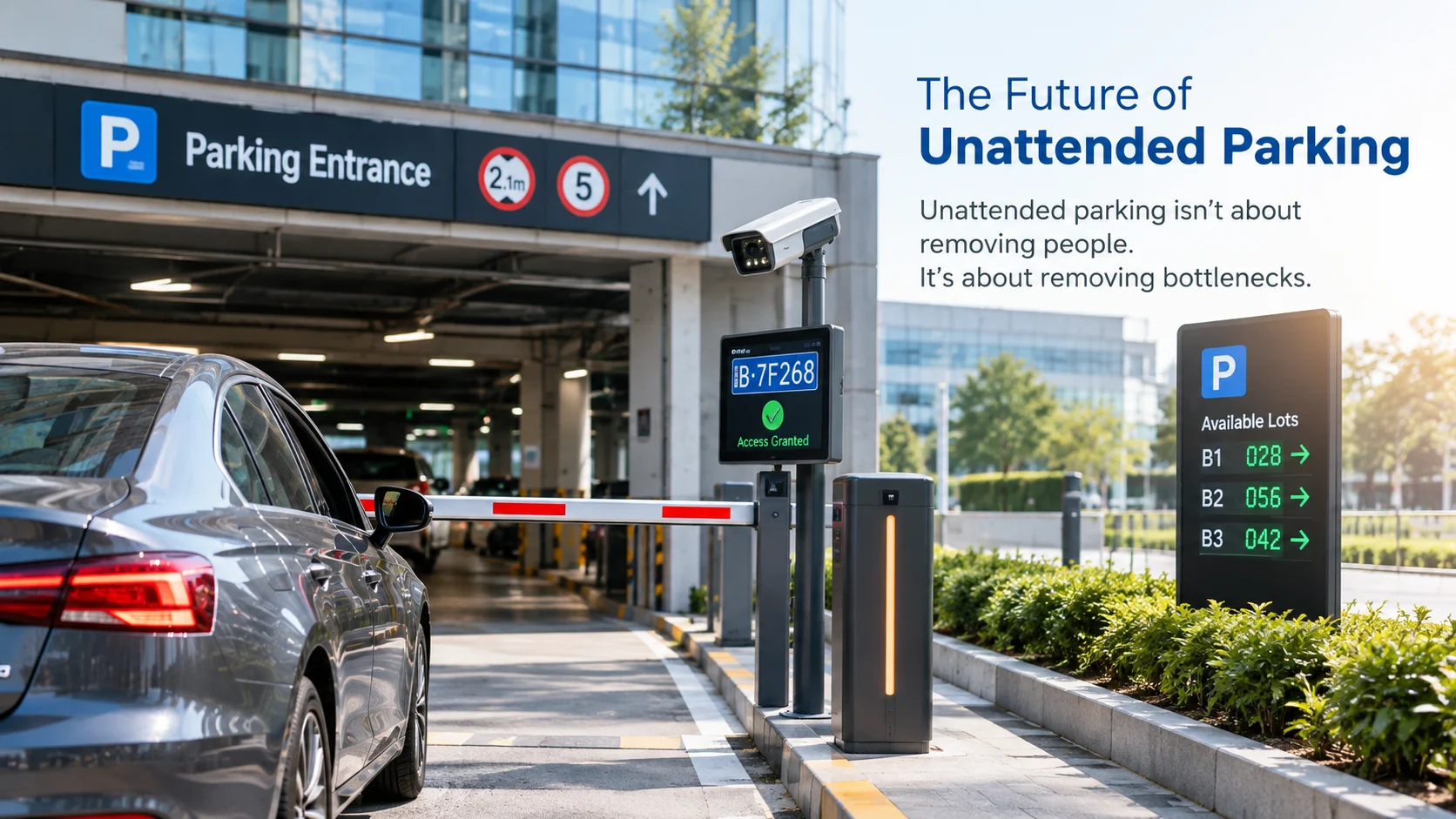 Hybrid parking operation model combining automation and staff